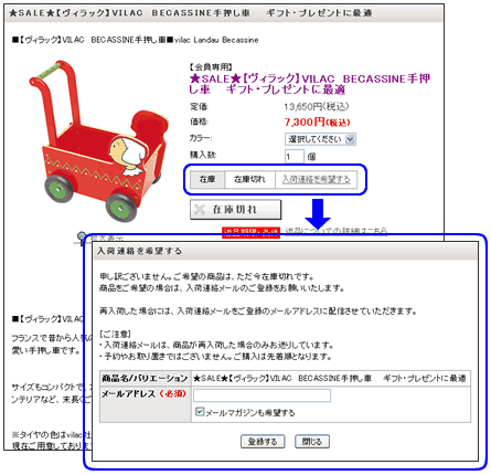 入荷連絡の反映イメージ