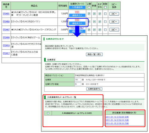 商品台帳と在庫管理のイメージ