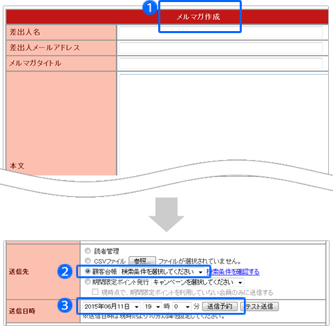 メールマガジンを送信する