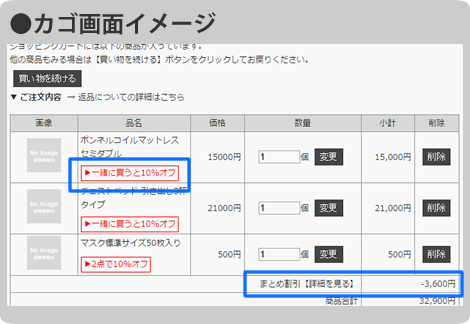 まとめ割引を設定する